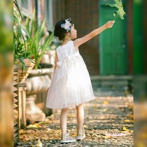 Golden EMB Dress white